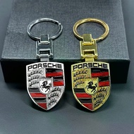 Car Emblem Keychain H Buckle Double-sided Key Ring For Porsche Cayenne Panamera Macan 911 718 Taycan