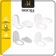 JW MOCHA Toilet Seat Cover With Soft Close Adjustable Hinge Penutup Mangkuk Duduk Tandas Bathroom Water Closet Jamban