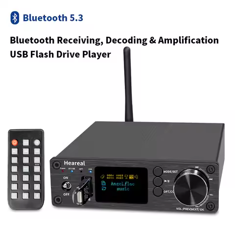 HiFi Bluetooth 5.3 Audio Receiver DAC Preamp with ESS9018K2M, 32bit/192kHz, Optical Coaxial Input, R