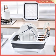 [Lovoski2] Dish Drainer, Dish Drainer with Drainer Board ,portable Dish Drying Rack for Travel Trailer