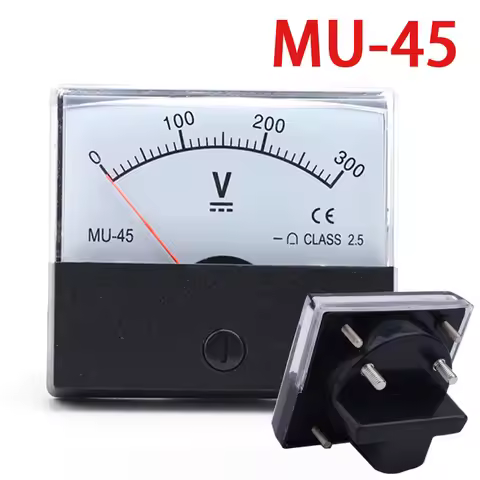 MU-45 DC voltmeter 5A 20A 50A 15V 30V 50V 75V 100V 150V 200V 250V 300V pointer voltage size 58*52mm 