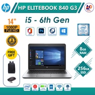 HP ELITEBOOK 840 G3 [ CORE i5 6TH GEN / 8GB DDR4 / 256GB SSD  / WINDOW 10] WEBCAM WIFI POWERFUL SLIM LAPTOP