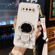 AnDyH Long Lanyard Casing For Samsung Galaxy S8+ S9+ S10+ Phone Case Samsung S8 S9 S10 Power Cute Astronaut Desk Holder
