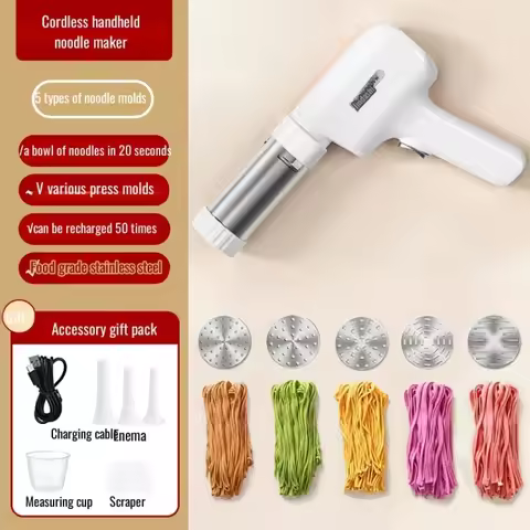 Electric Cordless Noodle Maker Handheld Portable Noodle Press Home Appliances Outdoor Kitchen Home B