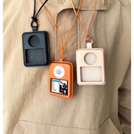 Handmade custom cowhide protective cover, with hanging holes and lanyard, suitable for Apple ipod na