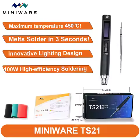 MINIWARE TS21 Precision Soldering Iron Smart Sleep Digital Display Welding Station 100W Max C210 KU 
