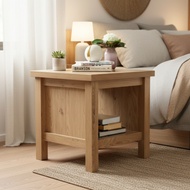 Furniture Direct ROHAN thicker frame Bedside Table Side Table-Oak