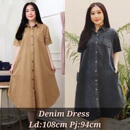 Drees Wanita - Midi Dress Wanita Denim Jeans