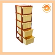 [Ready Stock] HICOOK Lava DW9915 5 Tier Drawer / Century Drawer / Plastic Drawer Cabinet Storage Cloth File