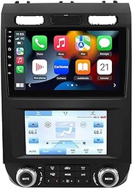 Android 12 Car Stereo Radio Compatible Ford F150 2015-2020 Dual Screen Radio Upgrade,9 Inch Touch Screen Car Navigation with Digital AC Climate Wireless Carplay/Android Auto (4G+64GB)