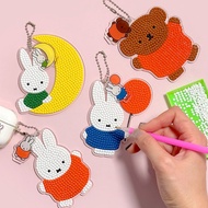 MIFFY DIY Diamond Painting Making Keychain Kit Key Ring Gem Craft Art Korean Fashion Bag Charm