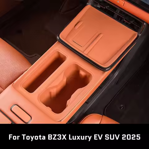 Center Console Anti-Slip Mat Set For Toyota BZ3X Luxury EV SUV 2025 Wireless Charger Silicone Pad Cu