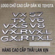 Embossed logo set V8 VX TX VXR VXS GXR VXL TXL 5. V6 rear sticker of Toyota LAND CRUISER, high quali