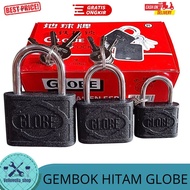 Gembok hitam Globe / gembok rumah gembok pintu hitam Globe 60mm HITAM & kuning