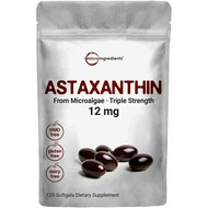 * Natural Astaxanthin 12mg, 120 Softgels, 3 Month Supply, Premium Astaxanthin Supplements