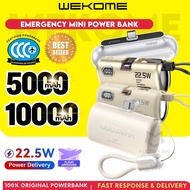 WEKOME [CCC Certified] 5000mAh 10000mAh Portable Power Bank Mini 22 5w Fast Charging Built In Cable