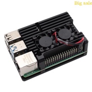 Mar Aluminum Pi 4B Armors Case for Raspberry Pi4B with Double Quiet Fan Heat Sink