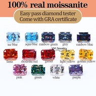 Various Colors Loose Moissanite Stones 1ct 2ct 3ct Green pink White Blue Radiant Cut Moissanite diam