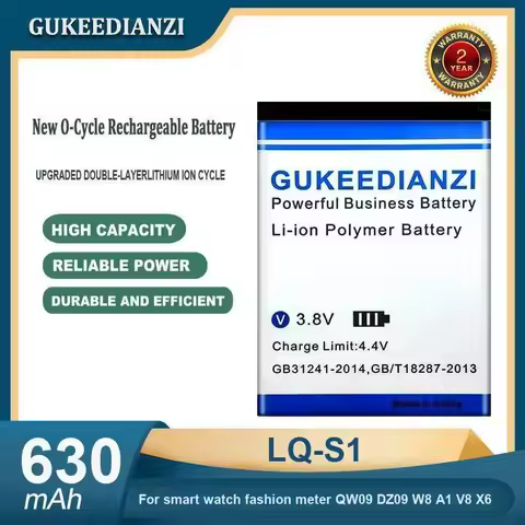 High Capacity 630mAh LQ-S1 Watch Battery For smart watch fashion meter QW09 DZ09 W8 A1 V8 X6