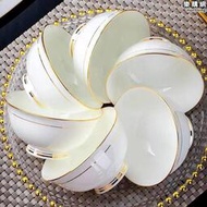 景德鎮碗盤碟陶瓷家用骨瓷防燙高腳飯碗裝泡麵碗餐具套組2022新款陶