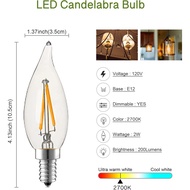 Dimmable LED Candelabra Bulb 25W Equivalent E12 LED Bulb 2700K Soft Warm White, Chandelier Light Bul