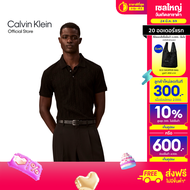 CALVIN KLEIN เสื้อโปโลแขนสั้นผู้ชาย Pique Polos รุ่น 4LE203G UB1-สีดำ