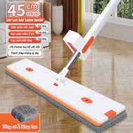 Cây lau nhà tự vắt thông minh bàn lau lớn 45cm lau 360 độ sàn nhà sạch khô nhanh Lusen KN45A