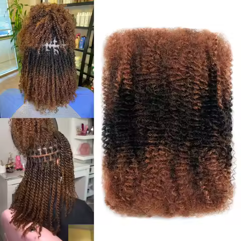 Hot Sale Ombre #30/1b/30 Color Afro Kinky Bulk Synthetic Hair Economy Tangle-Free Remy Blend Hair fo