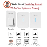 Waterproof Wireless DoorBell Self Powered Door bell (No Battery Required Door bell) Augreener 3 pins