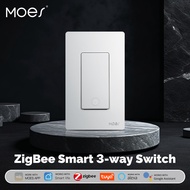 MOES Tuya Star Ring ZigBee Smart 3-Way Switch US Version  Neutral Wire Required App Remote Control W