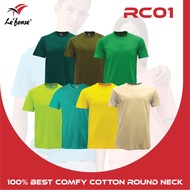LEFONSE Unisex Best Comfy Cotton 100% Cotton Tubular Round Neck Short Sleeve Plain T-Shirt Baju Kosong RC01 Group D DARK GREEN/ARMY GREEN/MILO GREEN/APPLE GREEN/TEAL GREEN/YELLOW/BEIGE