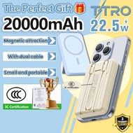 20000mAh magnetic wireless charging power bank, Phone 22.5W 3C fast charging, compatible with Phone 