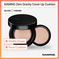 NAMING Zero Gravity Cover Up Cushion SPF40 PA++ 12g + Refill – Full Coverage Pore Blurring Korean Fo