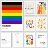 Abstract Art Wall Decor Gay Lesbian Pride Art Canvas Prints Wall Decor Collection LGBT Home Room Dec