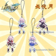 Anime Honkai: Star Rail Evernight March 7th Mobile Phone Pendant Acrylic Keychain Cosplay Pencil