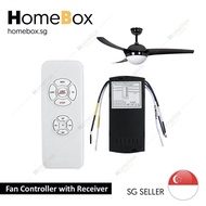 HomeBox 🇸🇬  Universal Ceiling Fan Remote Control Kit with Receiver for AC motor Fan. 3 Speed control