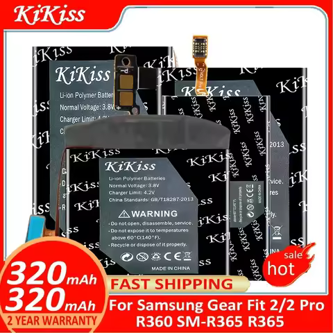 KiKiss Battery For Samsung Gear Fit 2/2 Pro 2Pro Fit2 Fit 2 Pro Fit2 Pro R360 SM-R365 R365 Batterij 