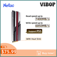 VIBOP Netac SSD NVME M2 1TB 2TB 4TB PCIe4.0 7400MB/s M.2 2280 Internal Solid State Drive with Heatsink Hard Disk for PS5 Desktop MBCYE