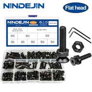 NINDEJIN hex hexagon socket countersunk head screw kit m2 m2.5 m3 m4 m5 m6 carbon steel flat head bo