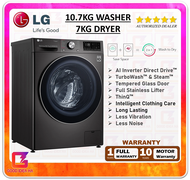 LG FV1450H2B 10.5/7kg Front Load Washer Dryer with AI Direct Drive™ and Steam+™