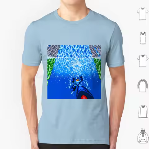 Megaman 2 Bubble Man Stage T Shirt 6xl Cotton Cool Tee Megaman 2 Stage Select Megaman 2 Rockman 2 Ro
