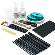 Fishing Rod Repair Kit Complete with Epoxy,10pcs Carbon Fiber Sticks Pole Building Kit, AB Glue, Wra