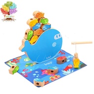 Treeyear Montessori Toys for Toddlers Boys Girls - Aitey Wooden Magnetic Fishing Game 4 in 1 Sorting