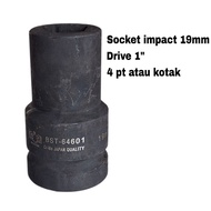 Socket impact 1" 19mm 4pt.
