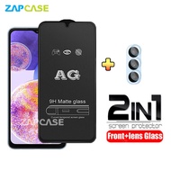 2in1 Tempered Glass Anti Glare Samsung A23 4G Free Tempered Glass Camera