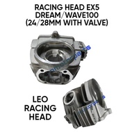 LEO RACING HEAD EX5 DREAM WAVE100 24/28MM WITH VALVE HEAD WAVE125 HEAD RACING