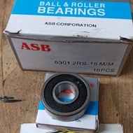 Bearing 6301 2RS 15 mm Bearing Laher Laker Klaker 6301-2RS 15 mm ASB Size 15 x 37 x 12 mm