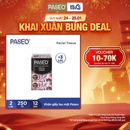 Combo of 3 Lots of Premium Paseo Tissue Paper, Soft and Smooth (250 Sheets of 2 Layers) - Suitable f