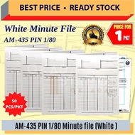 White Minute File AM435 -50'S / Hard Art Card / White Card File / Minute File / Kraft Paper File / W