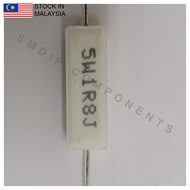 2PCS 1.8R ±5% 5W, Axial Lead Through Hole Wirewound Cement Resistor (5W1R8J)